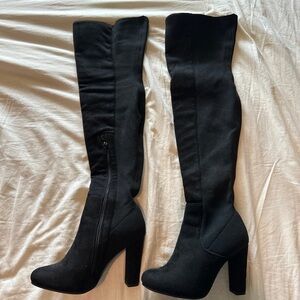 fashion nova above the knee boots.